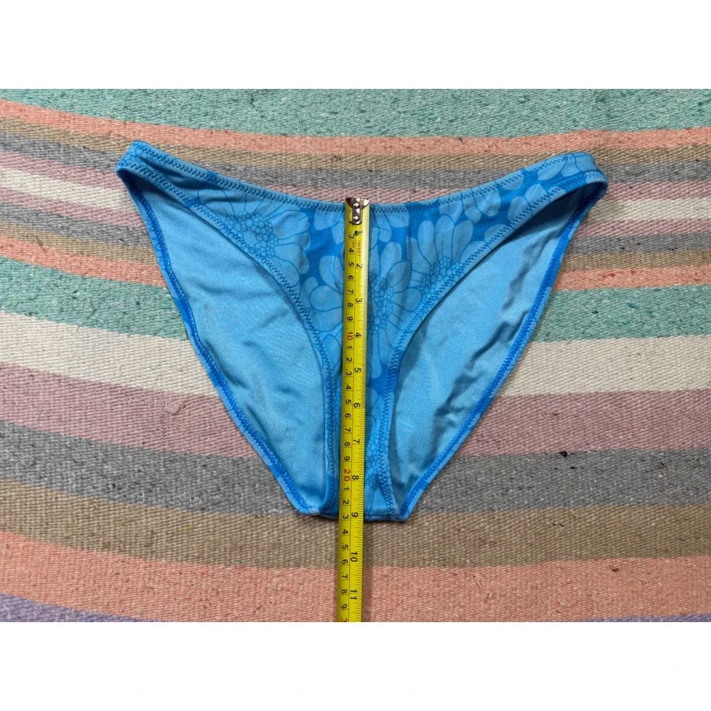 Triangl Blue Floral Bikini Bottoms Medium Swim Bottoms Beach Pool